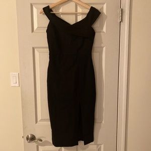 Just Me off the shoulder back midi dress